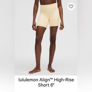 Lululemon Align High Rise Short Butter Cream